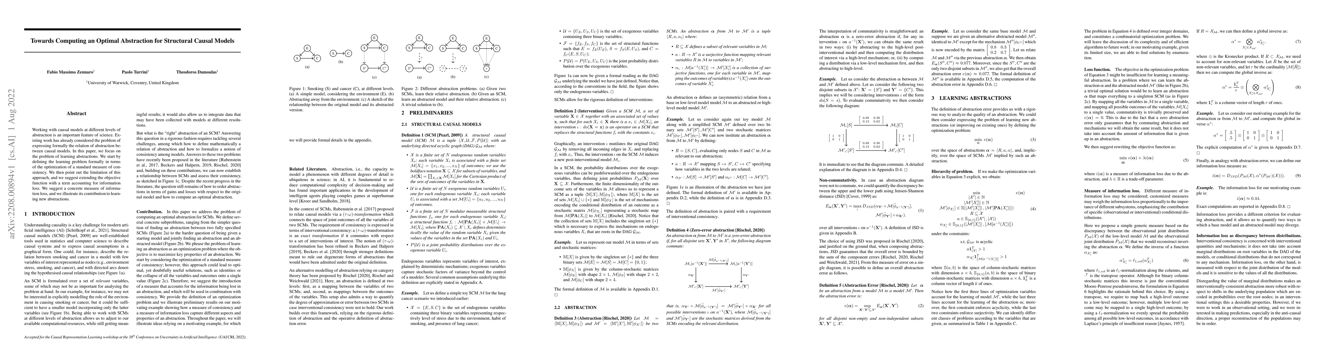 Thumbnail for Towards Computing an Optimal Abstraction for Structural Causal Models