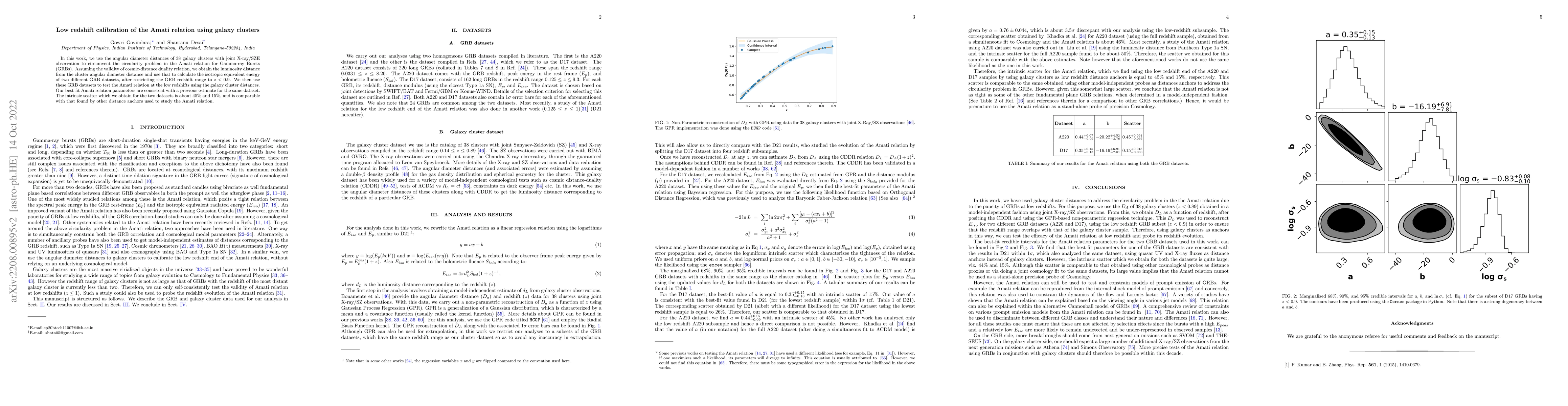 Thumbnail for Low redshift calibration of the Amati relation using galaxy clusters
