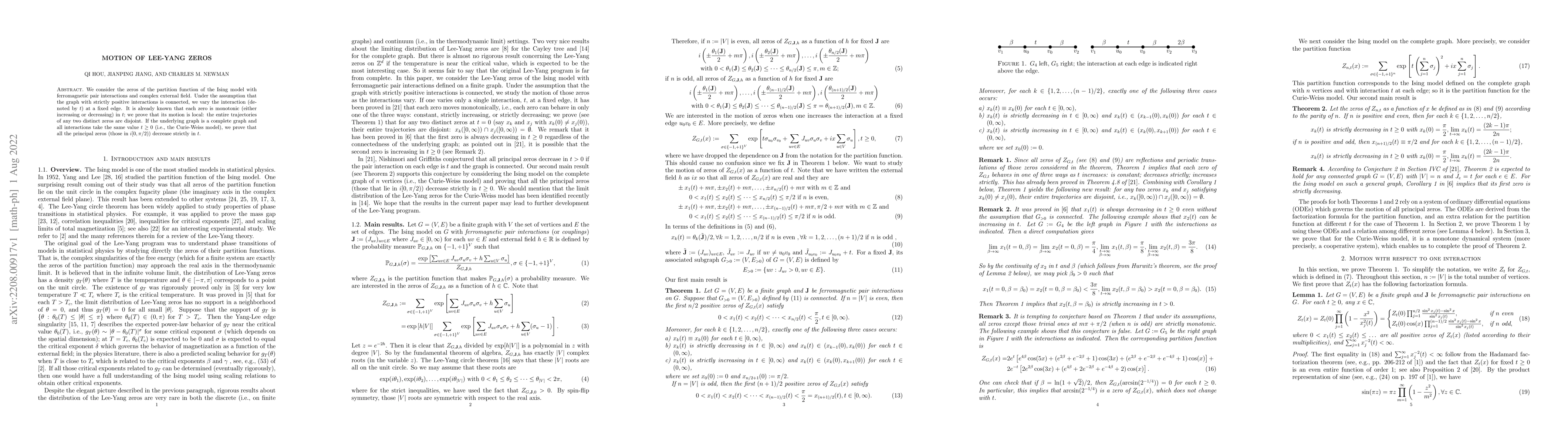 Thumbnail for Motion of Lee-Yang zeros