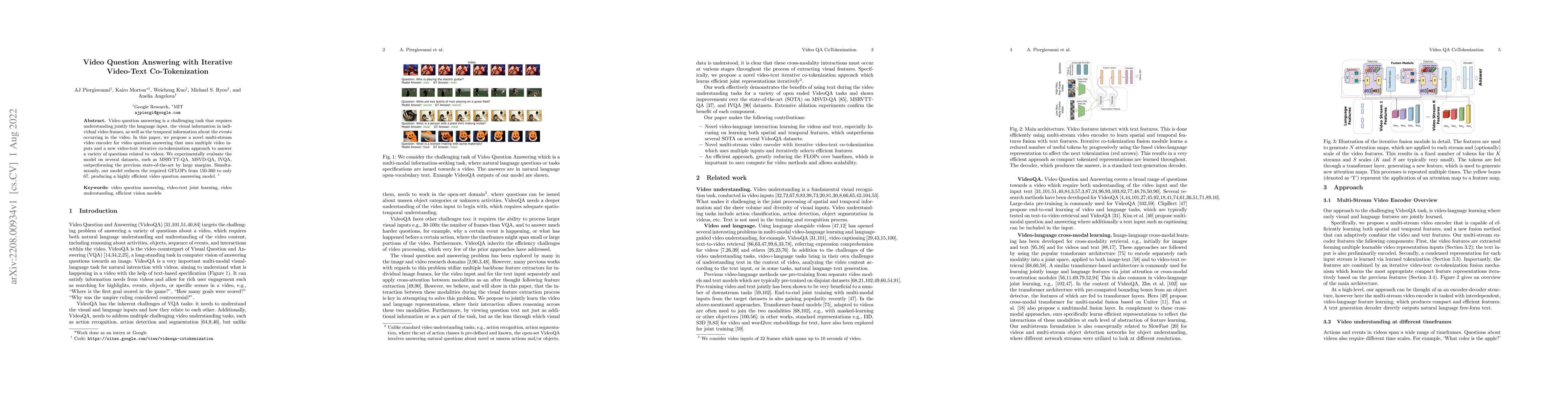Thumbnail for Video Question Answering with Iterative Video-Text Co-Tokenization