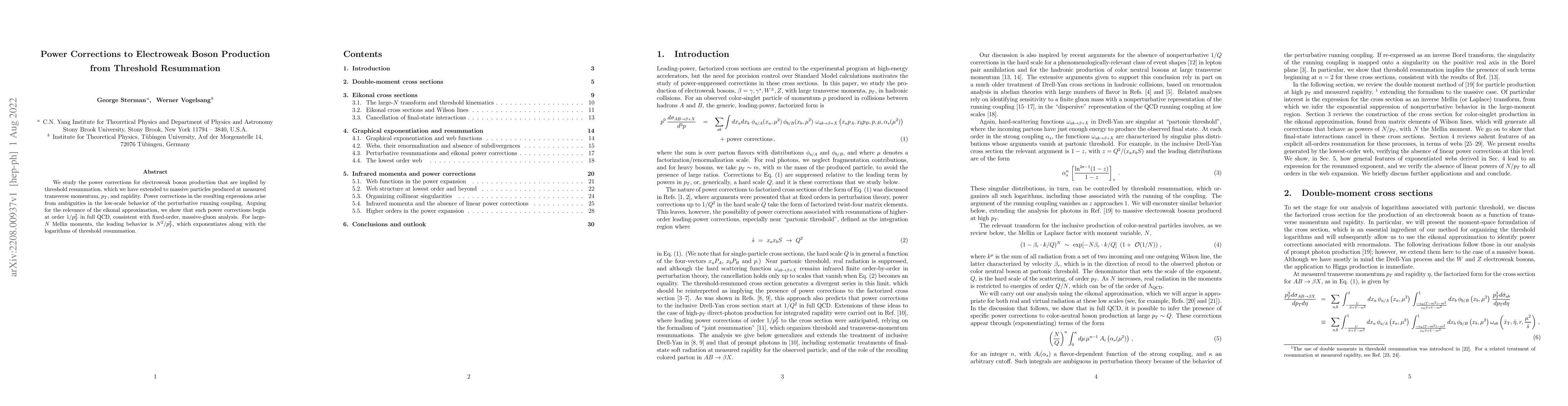 Thumbnail for Power Corrections to Electroweak Boson Production from Threshold
  Resummation
