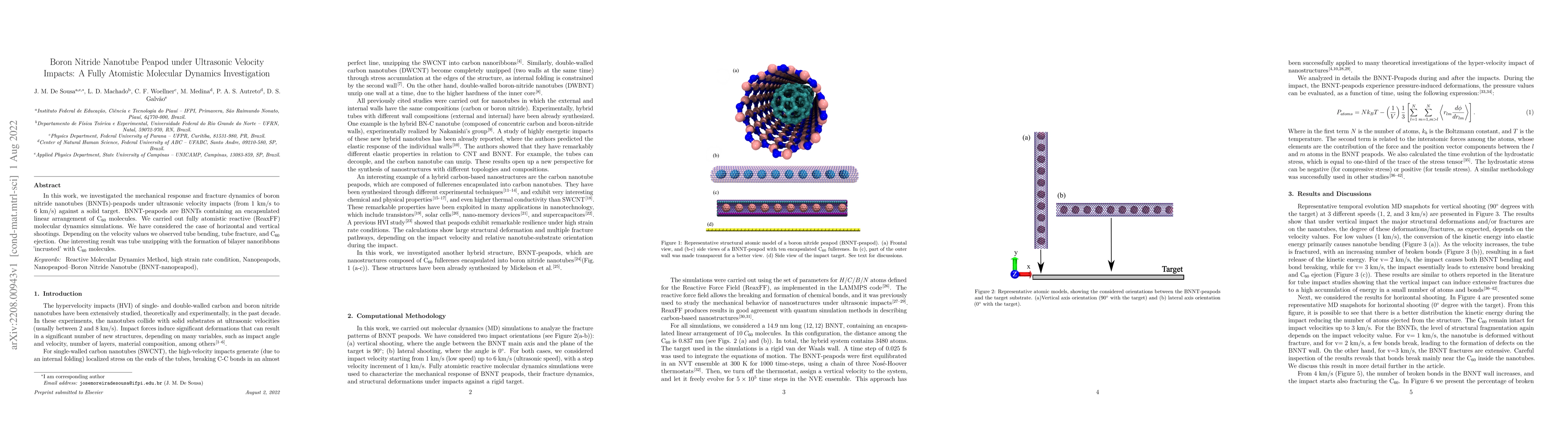 Thumbnail for Boron Nitride Nanotube Peapod under Ultrasonic Velocity Impacts: A Fully
  Atomistic Molecular Dynamics Investigation