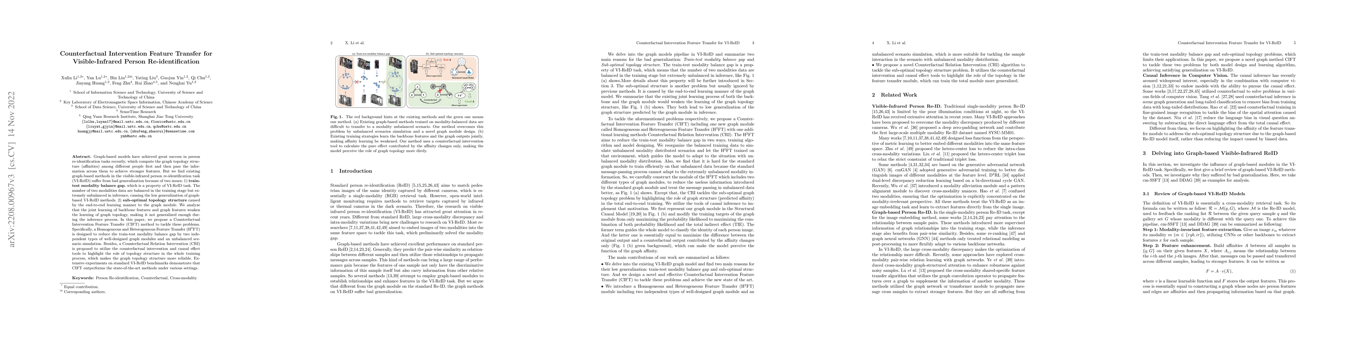 Thumbnail for Counterfactual Intervention Feature Transfer for Visible-Infrared Person
  Re-identification