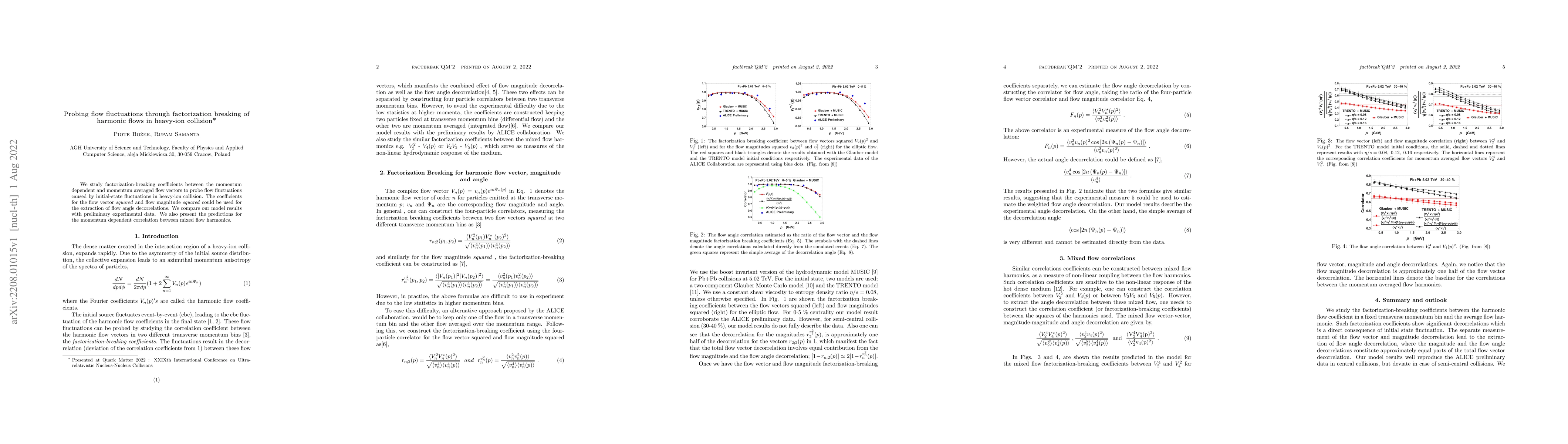 Thumbnail for Probing flow fluctuations through factorization breaking of harmonic
  flows in heavy-ion collisions