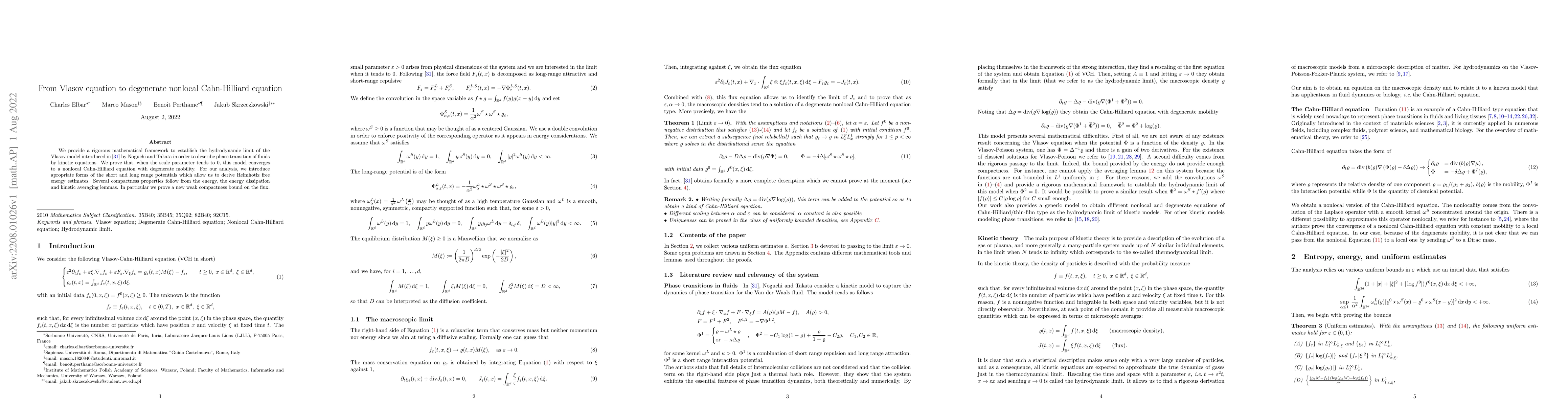 Thumbnail for From Vlasov equation to degenerate nonlocal Cahn-Hilliard equation