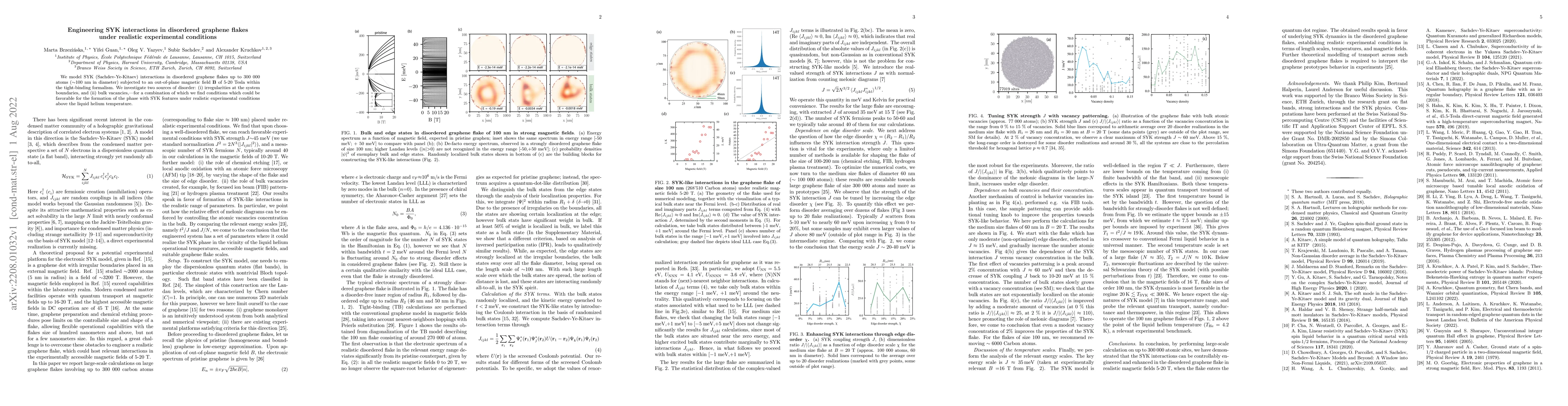 Thumbnail for Engineering SYK interactions in disordered graphene flakes under
  realistic experimental conditions
