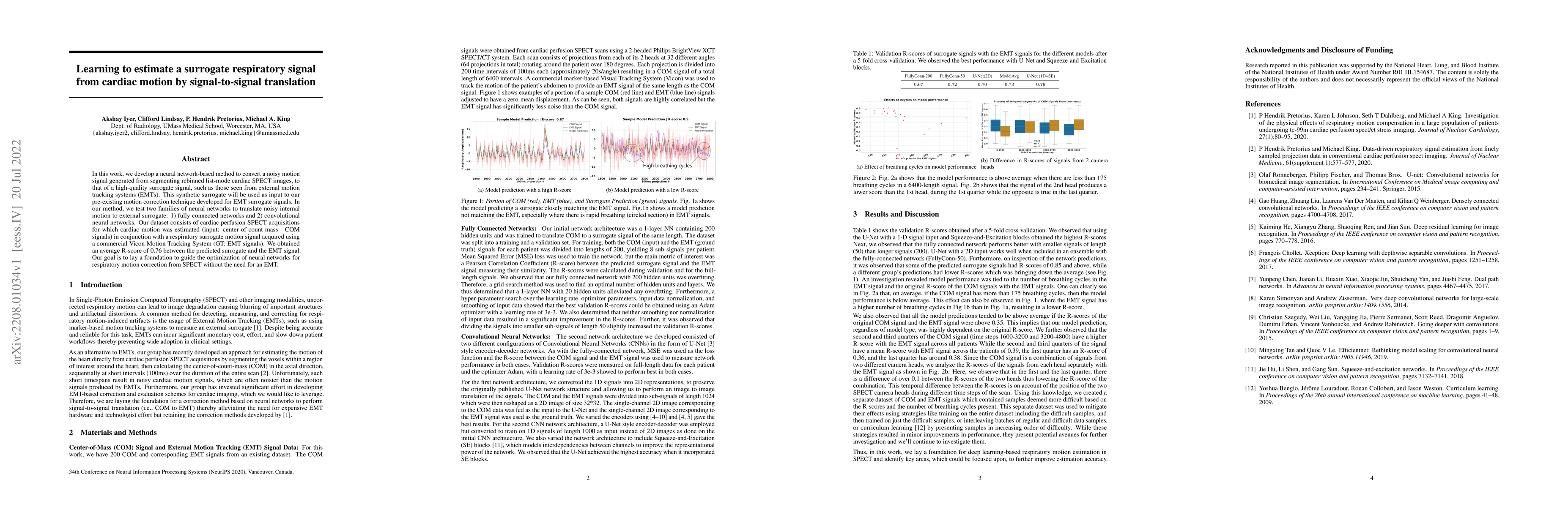 Thumbnail for Learning to estimate a surrogate respiratory signal from cardiac motion
  by signal-to-signal translation