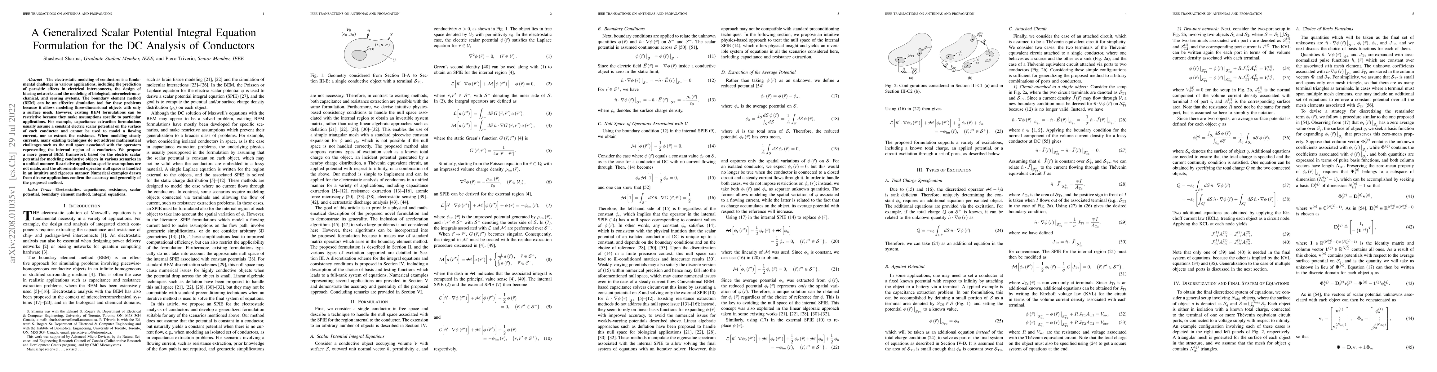 Thumbnail for A Generalized Scalar Potential Integral Equation Formulation for the DC
  Analysis of Conductors