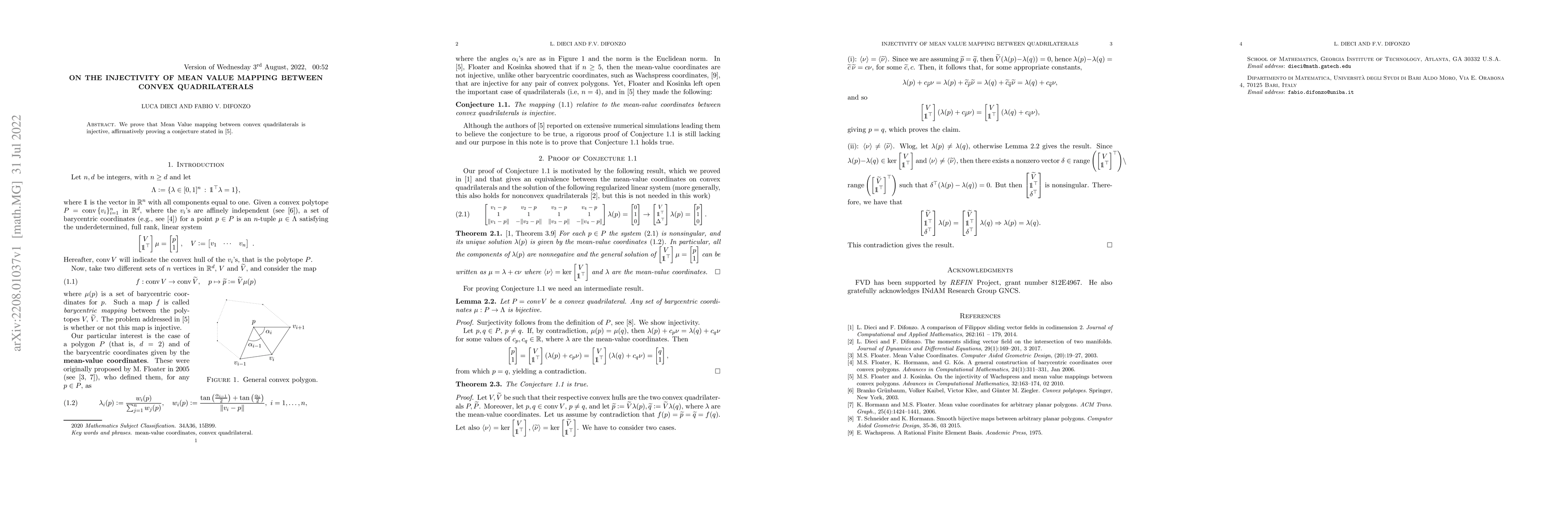 Thumbnail for On the Injectivity of Mean Value Mapping between Convex Quadrilaterals