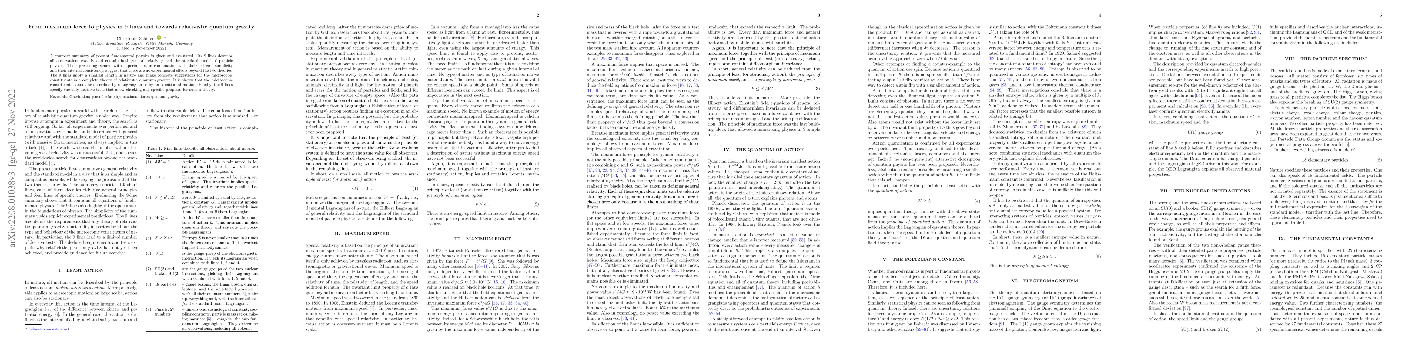 Thumbnail for From maximum force to physics in 9 lines and towards relativistic
  quantum gravity