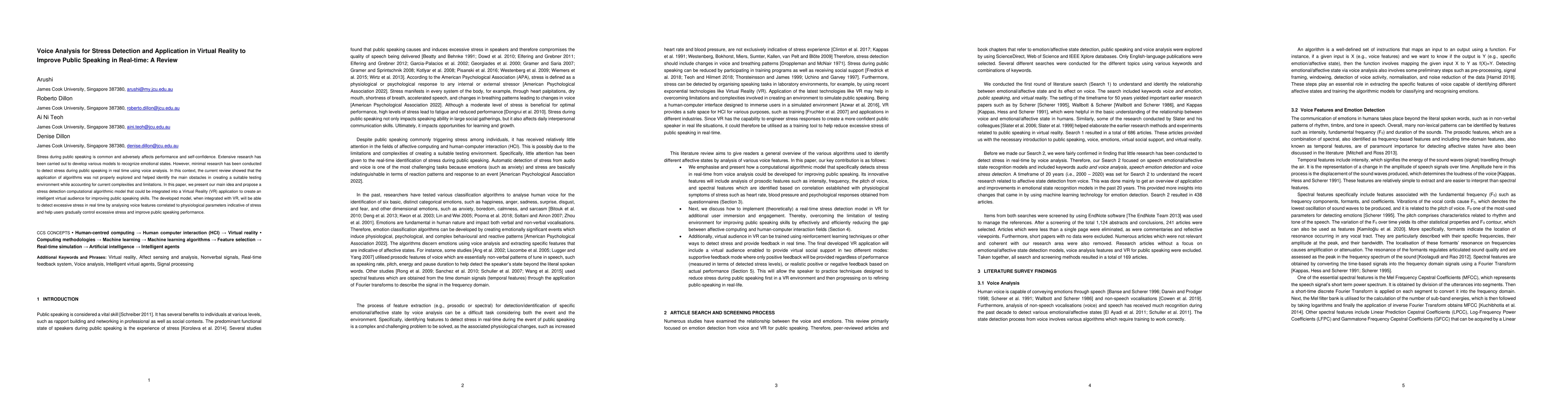 Thumbnail for Voice Analysis for Stress Detection and Application in Virtual Reality
  to Improve Public Speaking in Real-time: A Review