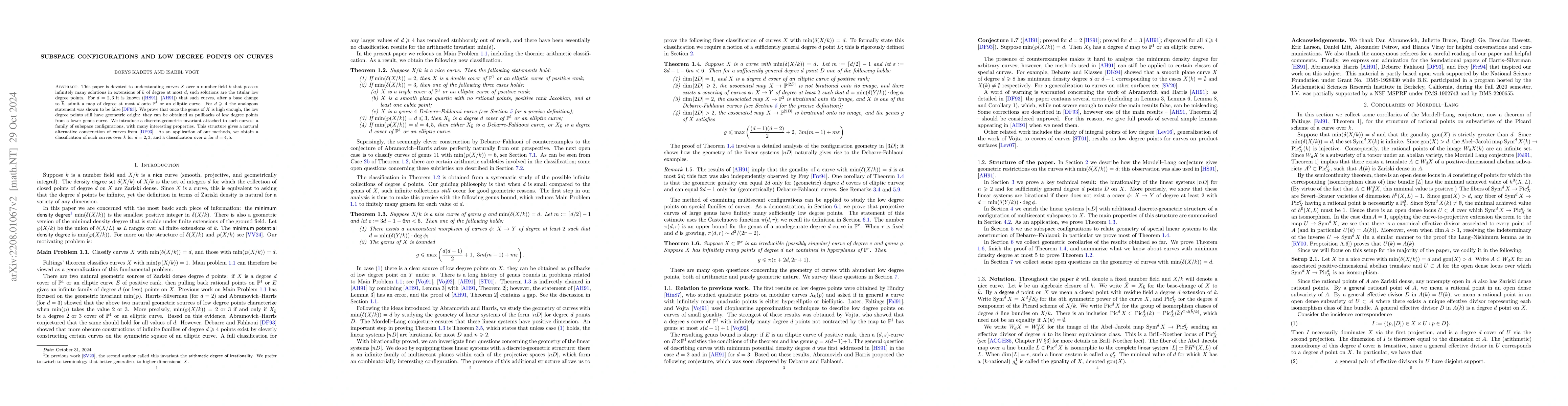 Thumbnail for Subspace configurations and low degree points on curves