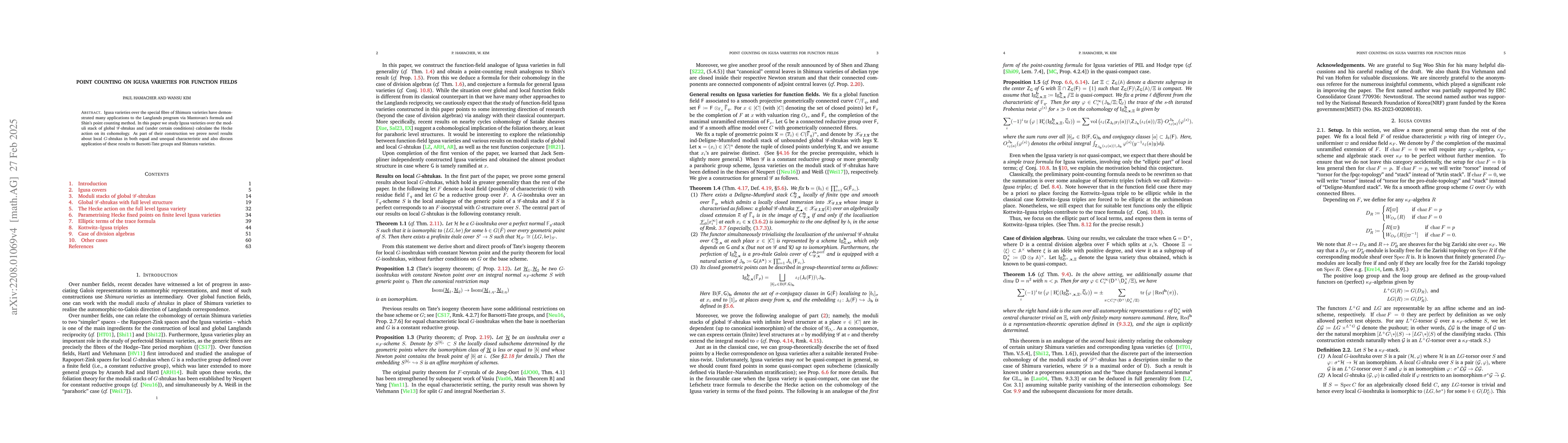 Thumbnail for Point Counting on Igusa Varieties for function fields