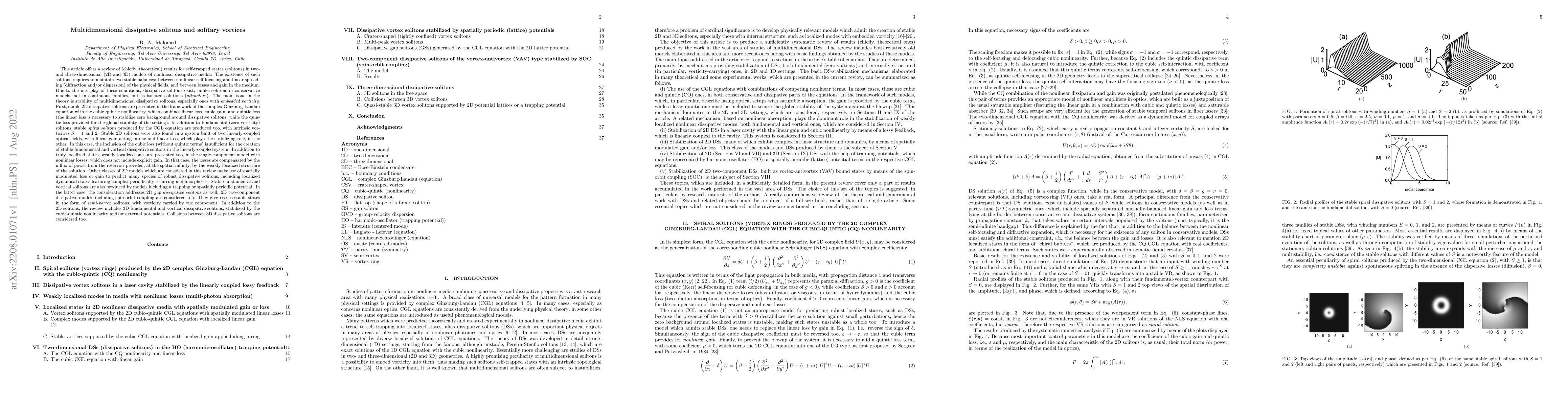 Thumbnail for Multidimensional dissipative solitons and solitary vortices