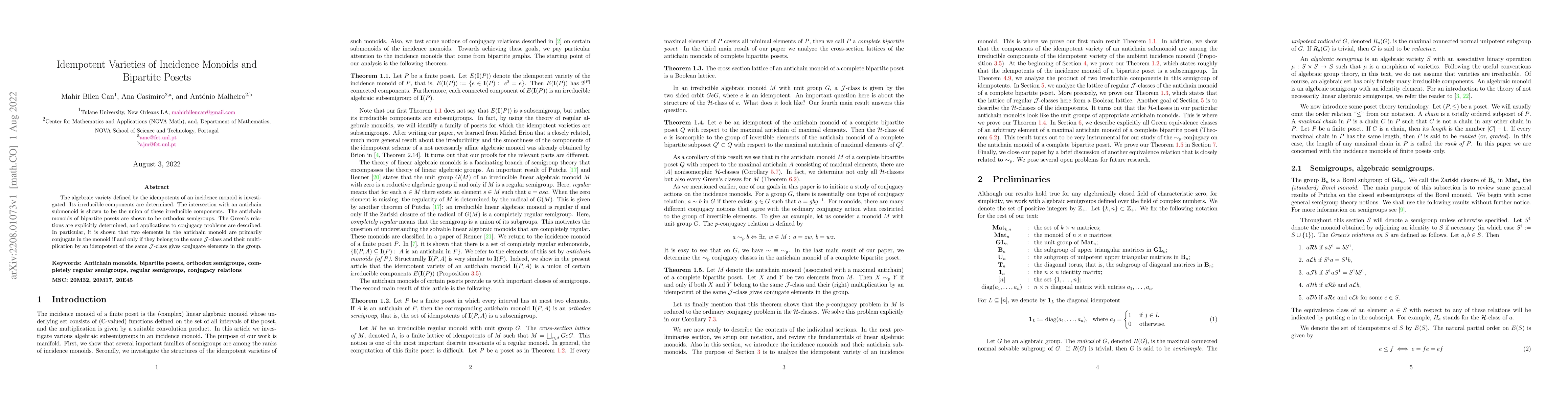 Thumbnail for Idempotent Varieties of Incidence Monoids and Bipartite Posets