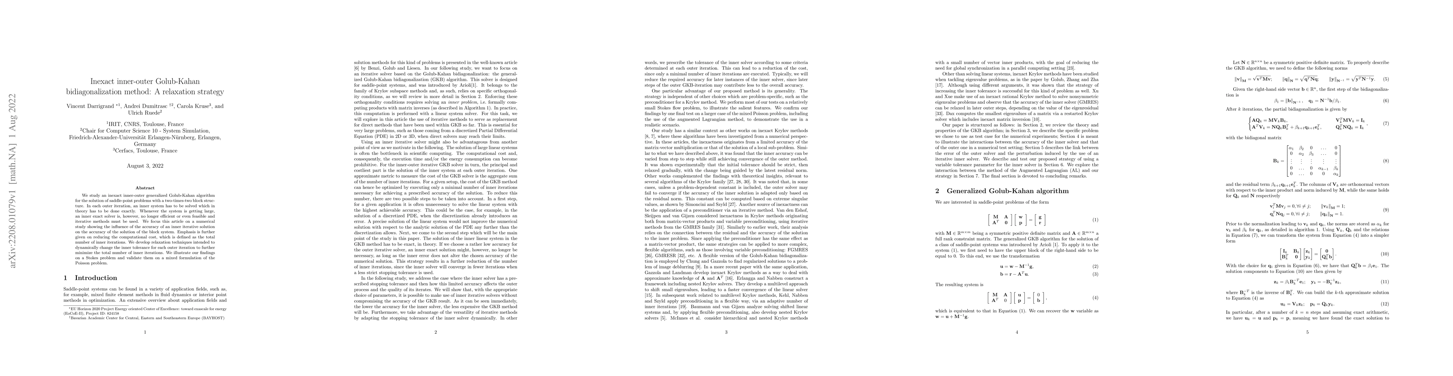Thumbnail for Inexact inner-outer Golub-Kahan bidiagonalization method: A relaxation
  strategy