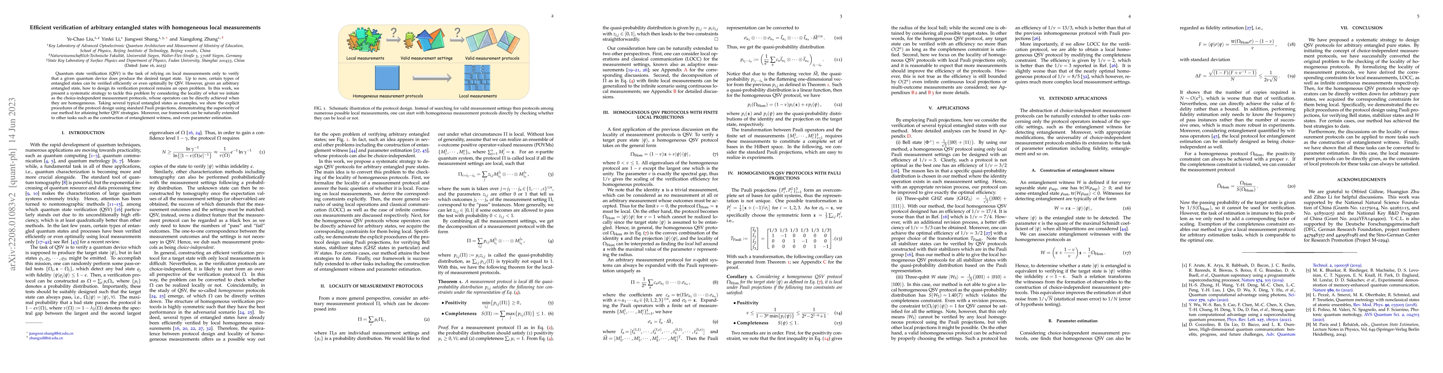 Thumbnail for Efficient verification of arbitrary entangled states with homogeneous
  local measurements
