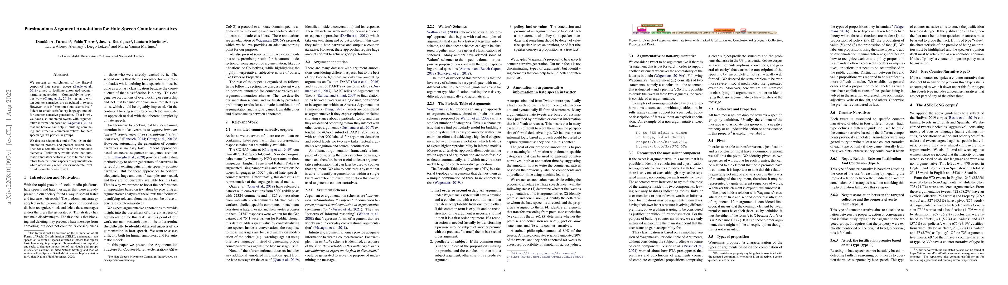 Thumbnail for Parsimonious Argument Annotations for Hate Speech Counter-narratives