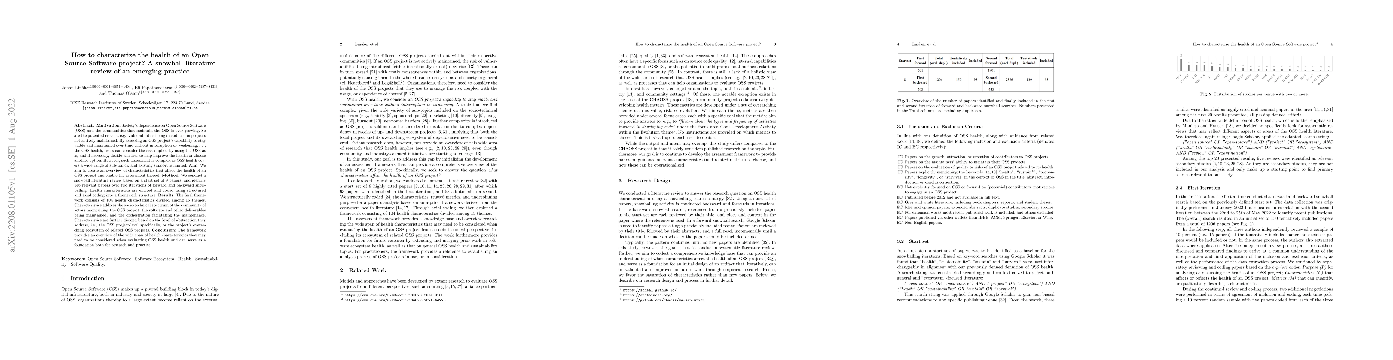 Thumbnail for How to characterize the health of an Open Source Software project? A
  snowball literature review of an emerging practice