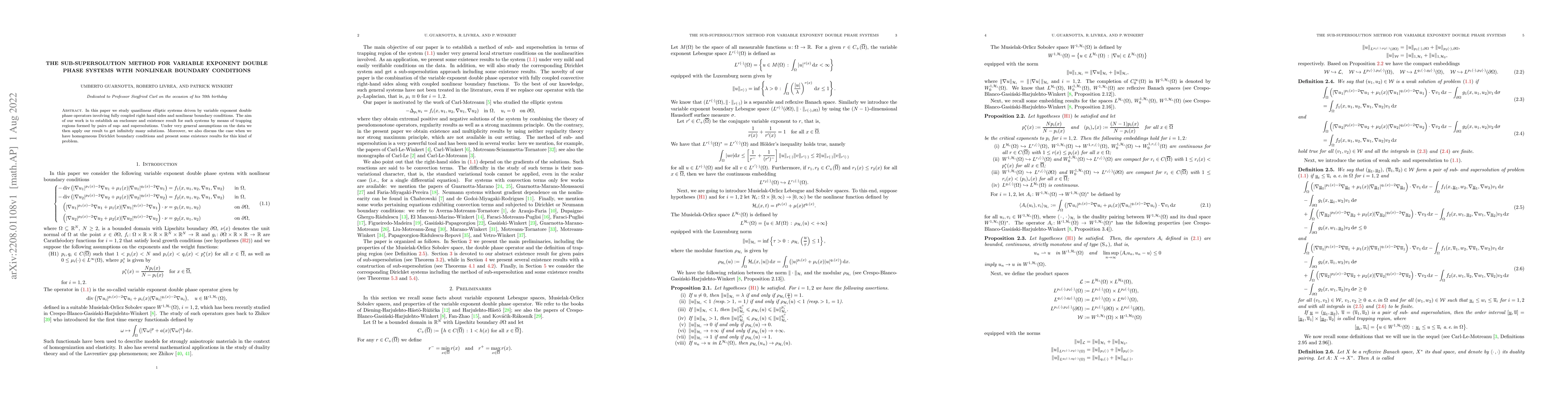 Thumbnail for The sub-supersolution method for variable exponent double phase systems
  with nonlinear boundary conditions