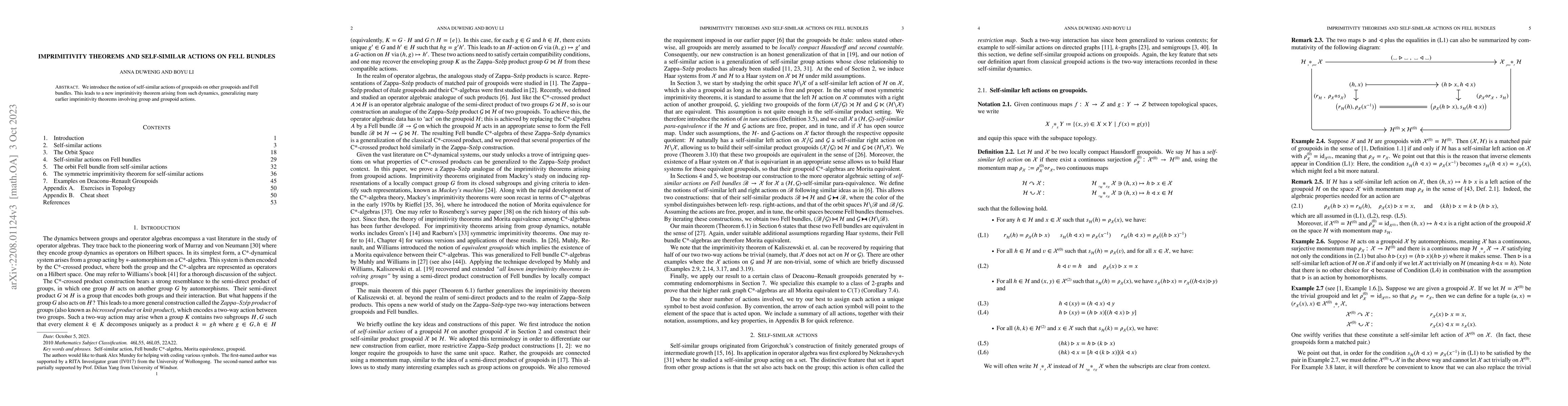 Thumbnail for Imprimitivity theorems and self-similar actions on Fell bundles