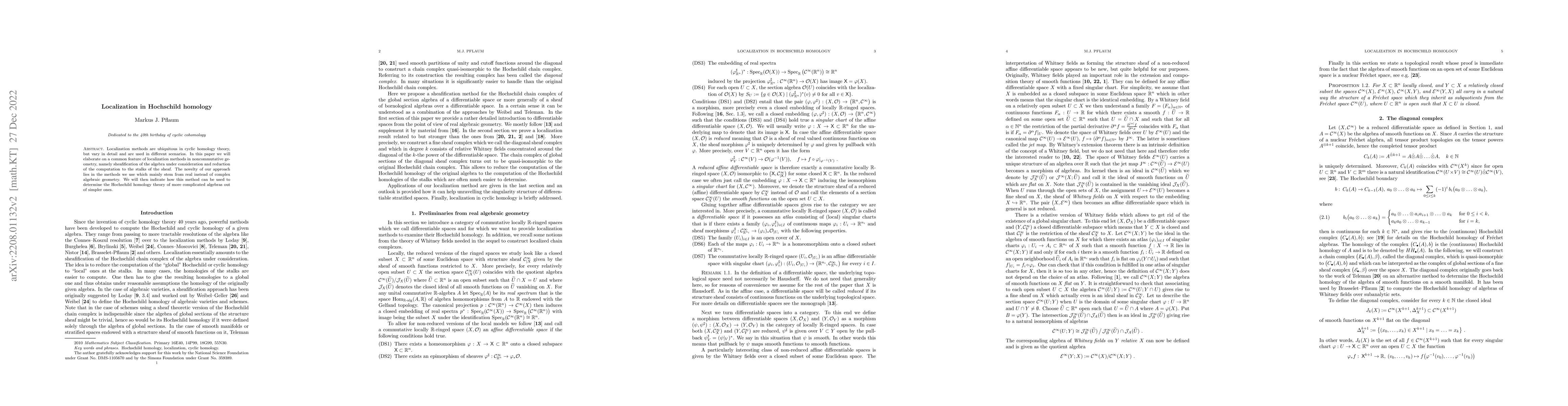 Thumbnail for Localization in Hochschild homology