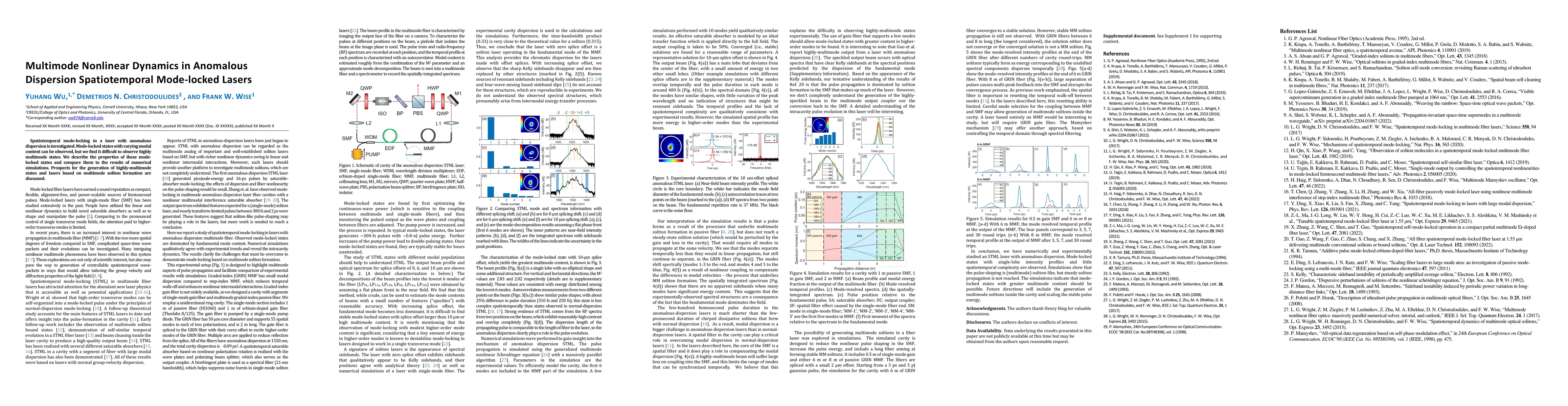 Thumbnail for Multimode Nonlinear Dynamics in Anomalous Dispersion Spatiotemporal
  Mode-locked Lasers