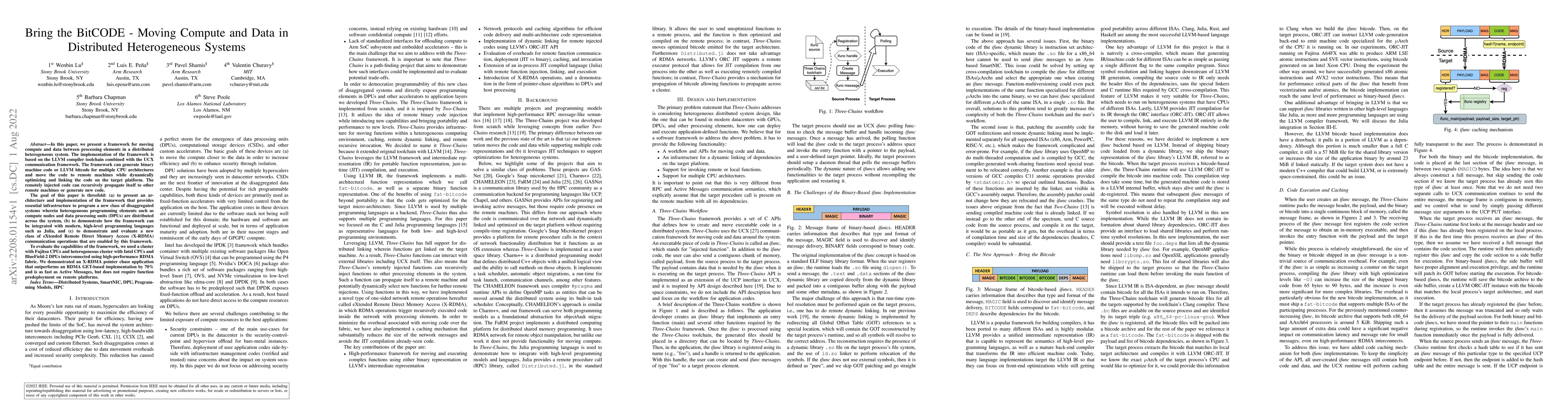 Thumbnail for Bring the BitCODE -- Moving Compute and Data in Distributed
  Heterogeneous Systems