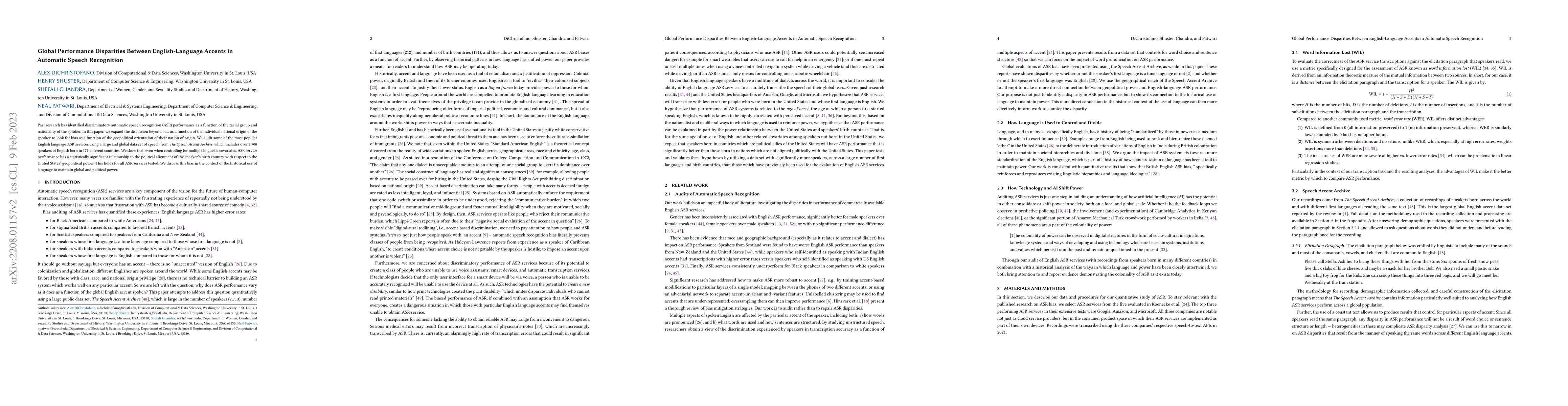 Thumbnail for Global Performance Disparities Between English-Language Accents in
  Automatic Speech Recognition
