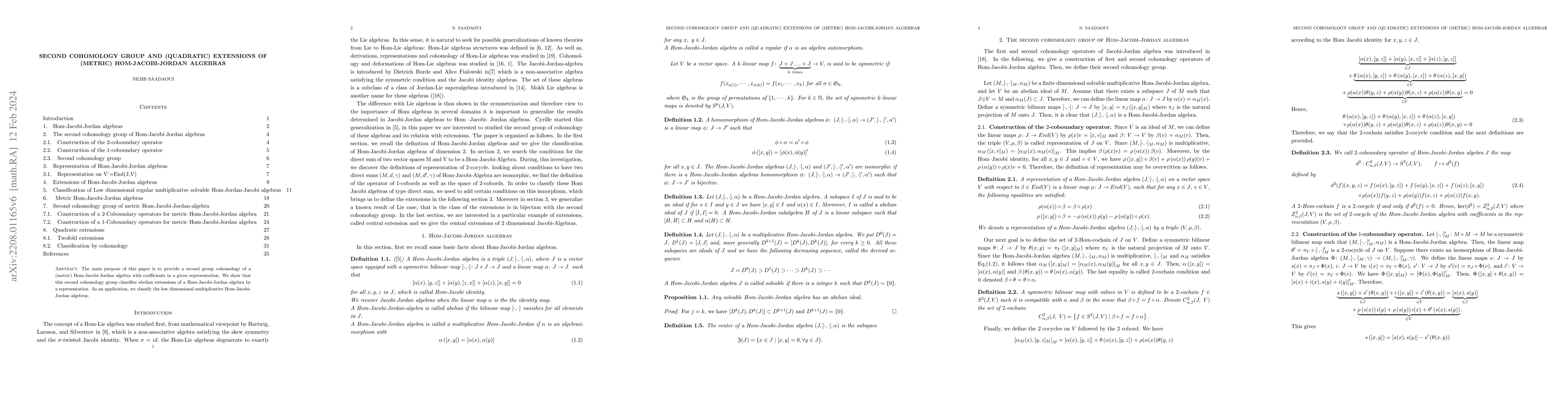 Thumbnail for Extensions of (metric) Hom-Jacobi-Jordan algebras