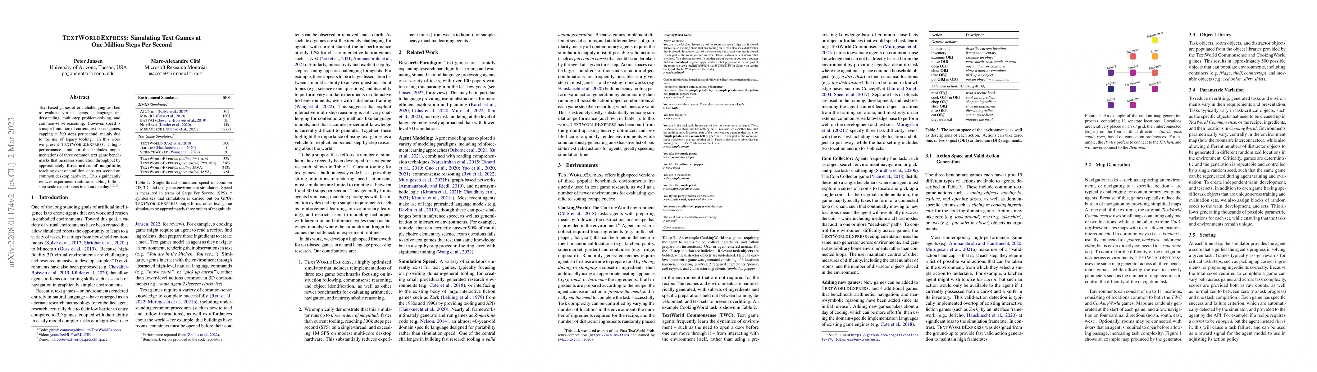 Thumbnail for TextWorldExpress: Simulating Text Games at One Million Steps Per Second
