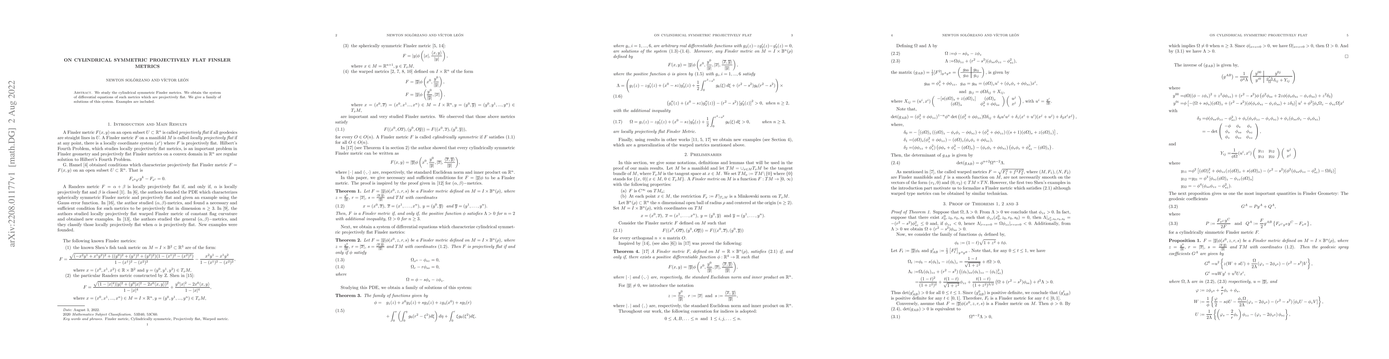 Thumbnail for On cylindrical symmetric projectively flat Finsler metrics