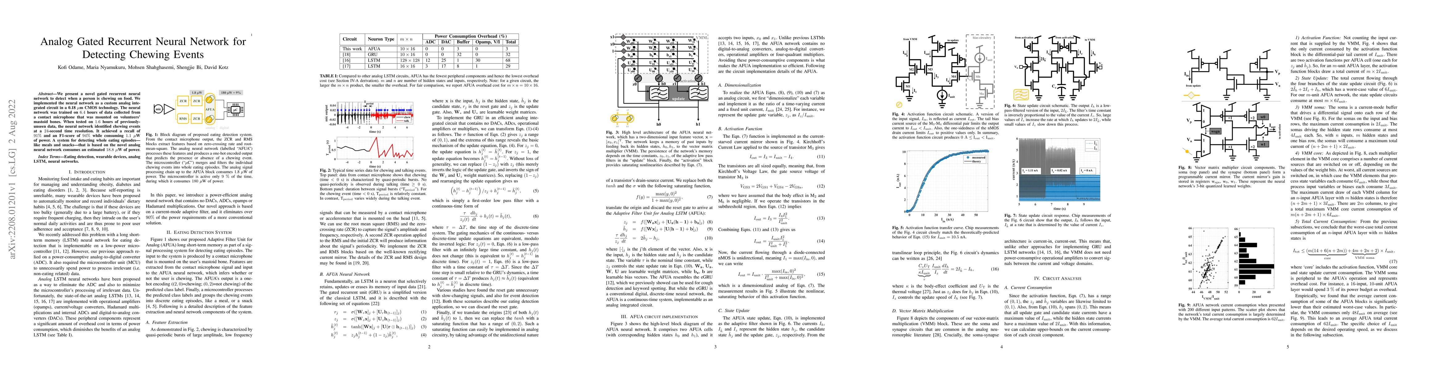 Thumbnail for Analog Gated Recurrent Neural Network for Detecting Chewing Events