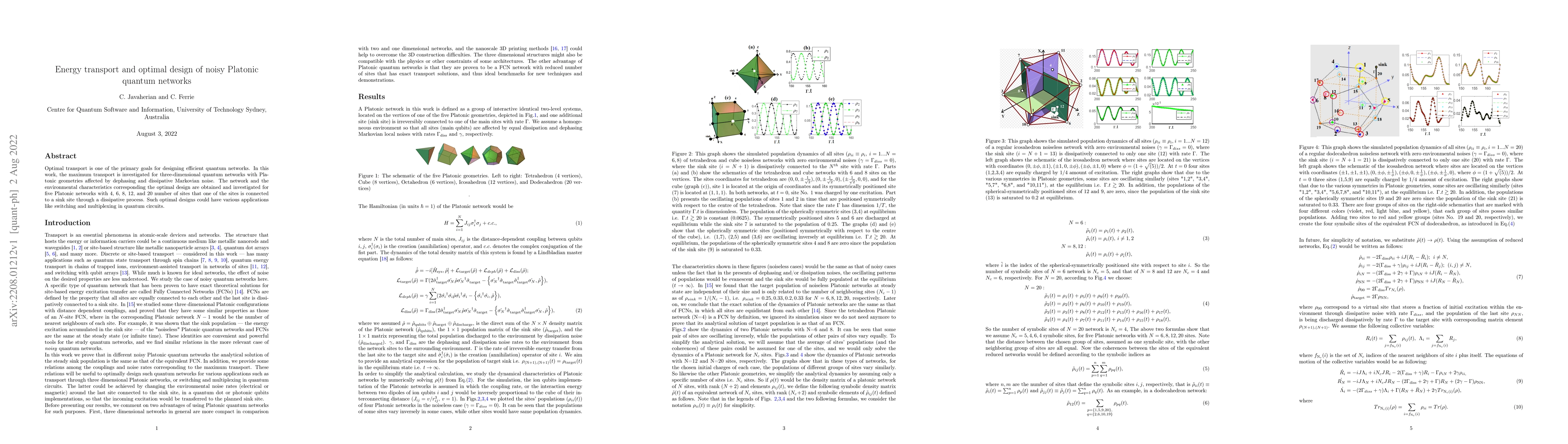 Thumbnail for Energy transport and optimal design of noisy Platonic quantum networks