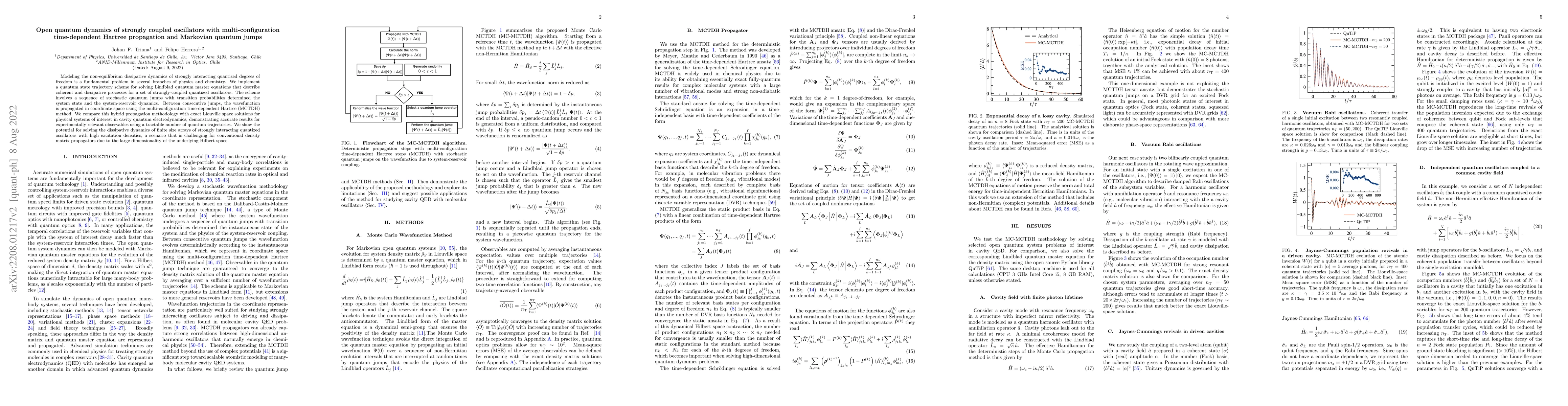 Thumbnail for Open quantum dynamics of strongly coupled oscillators with
  multi-configuration time-dependent Hartree propagation and Markovian quantum
  jumps