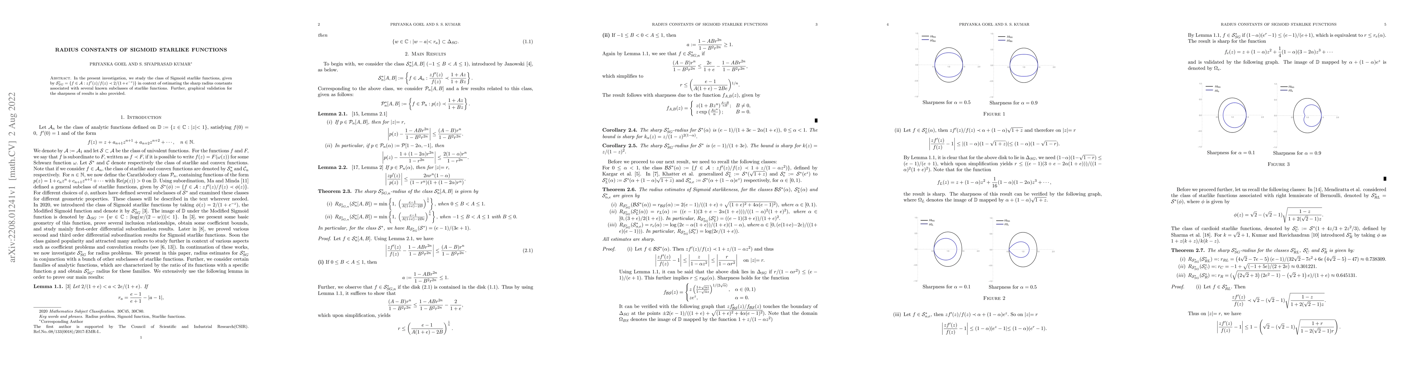 Thumbnail for Radius Constants of Sigmoid Starlike Functions