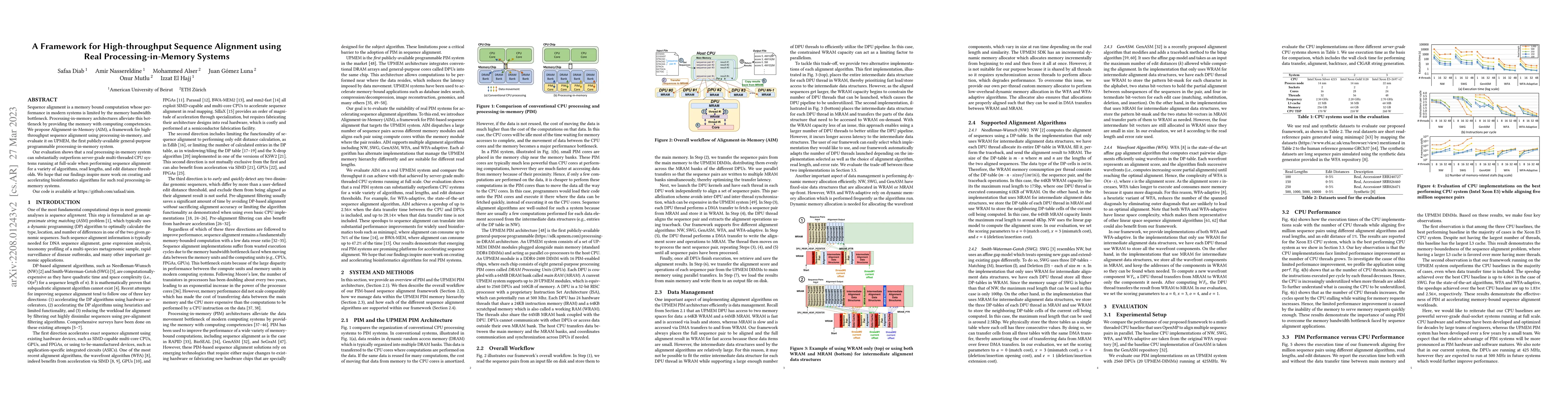 Thumbnail for A Framework for High-throughput Sequence Alignment using Real
  Processing-in-Memory Systems