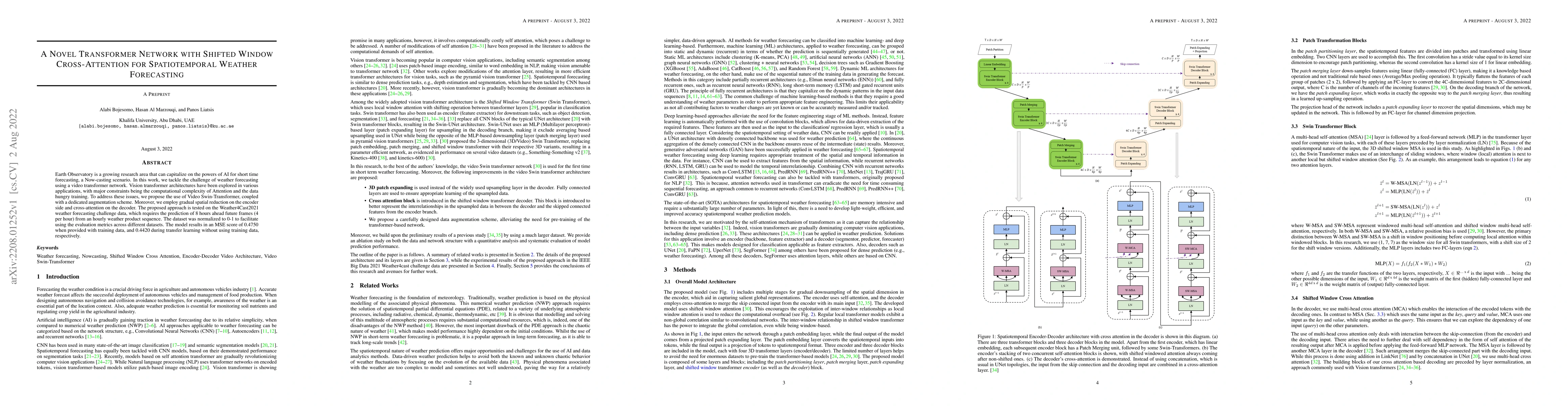 Thumbnail for A Novel Transformer Network with Shifted Window Cross-Attention for
  Spatiotemporal Weather Forecasting