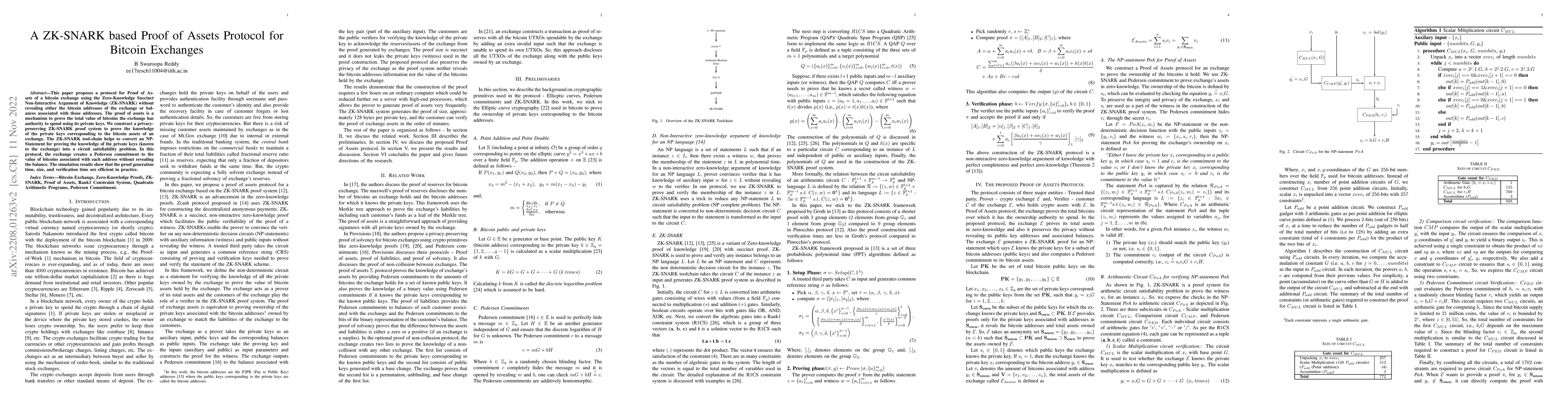 Thumbnail for A ZK-SNARK based Proof of Assets Protocol for Bitcoin Exchanges