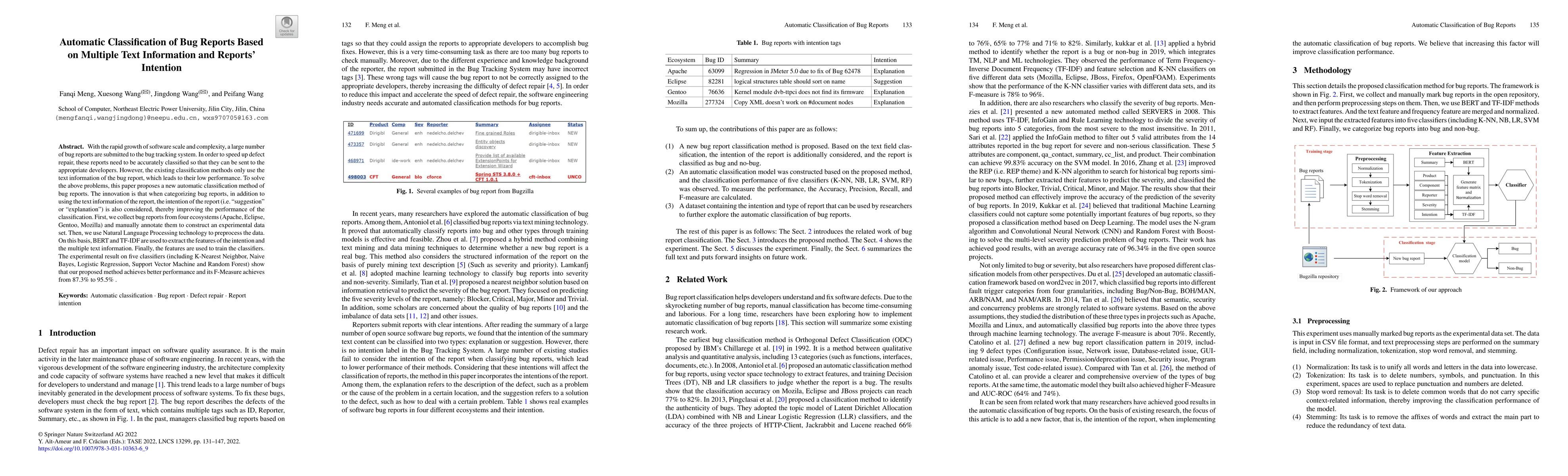 Thumbnail for Automatic Classification of Bug Reports Based on Multiple Text
  Information and Reports' Intention
