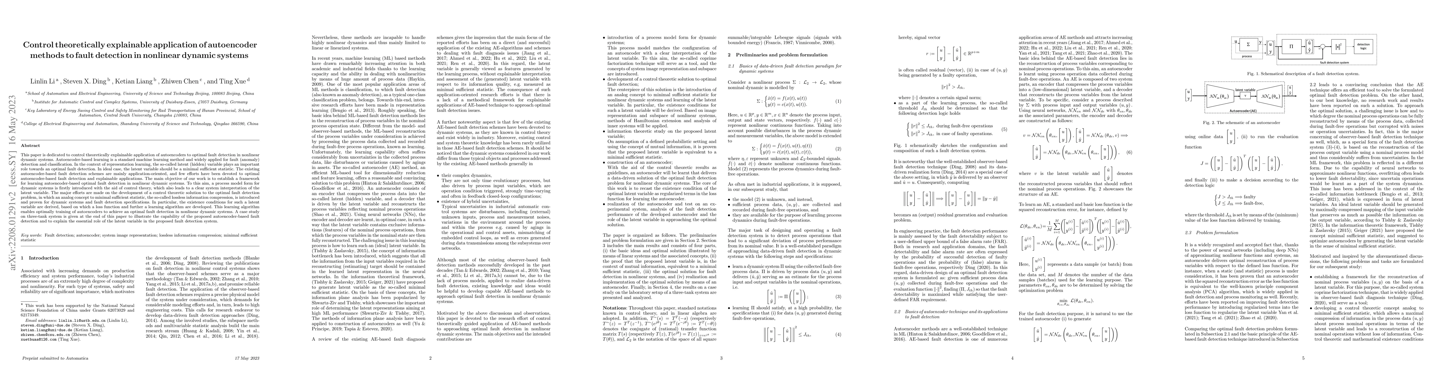Thumbnail for Control theoretically explainable application of autoencoder methods to
  fault detection in nonlinear dynamic systems