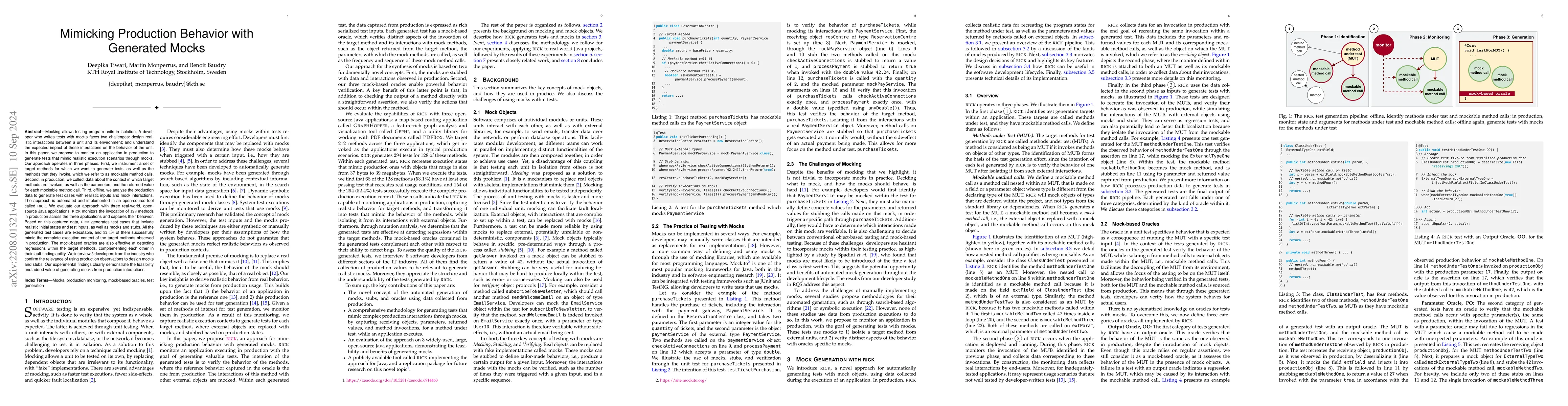 Thumbnail for Mimicking Production Behavior with Generated Mocks