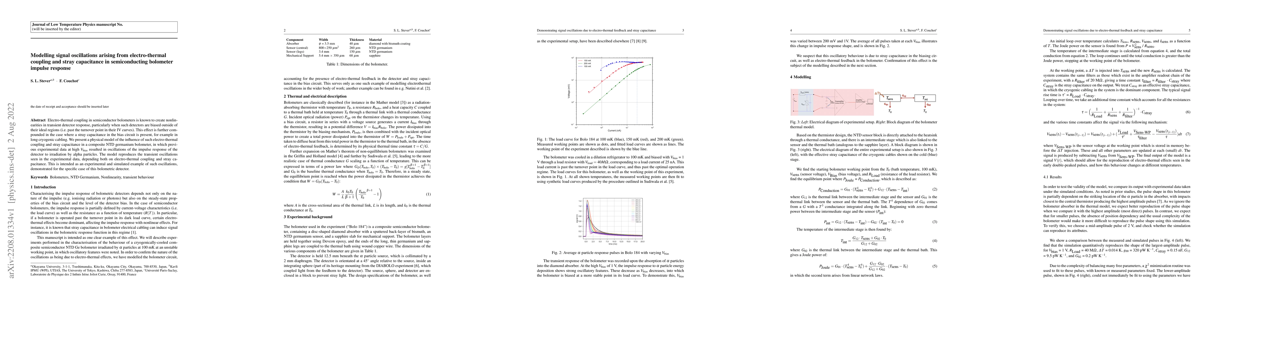 Thumbnail for Modelling signal oscillations arising from electro-thermal coupling and
  stray capacitance in semiconducting bolometer impulse response