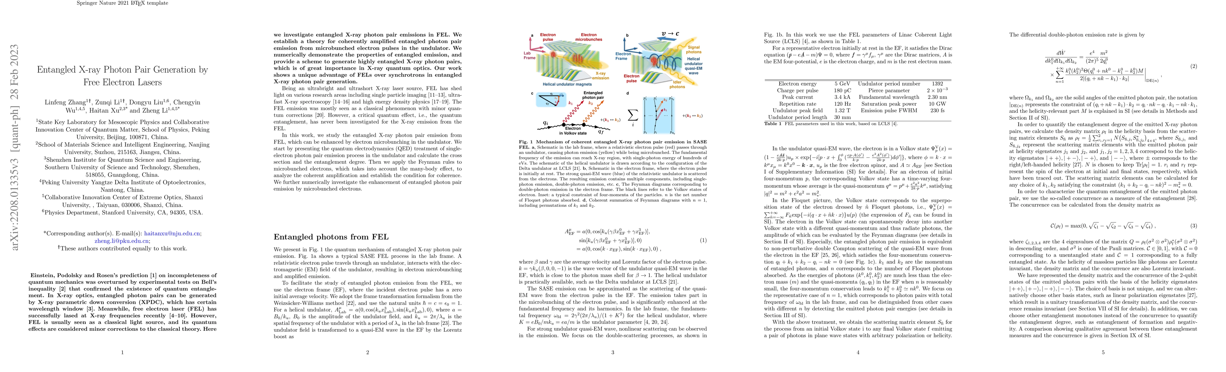 Thumbnail for Entangled X-ray Photon Pair Generation by Free Electron Lasers
