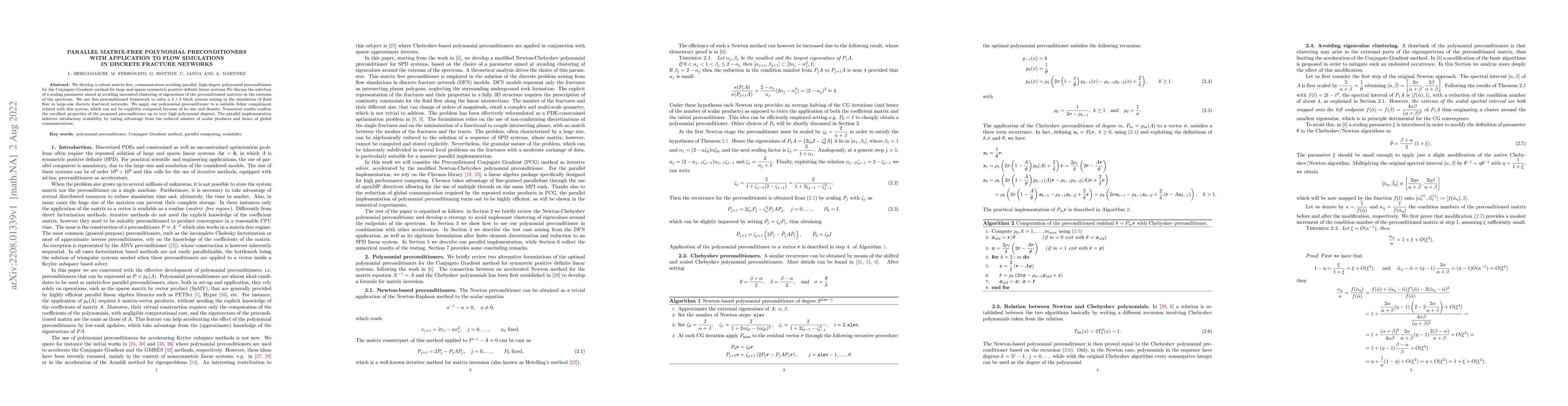 Thumbnail for Parallel Matrix-free polynomial preconditioners with application to flow
  simulations in discrete fracture networks