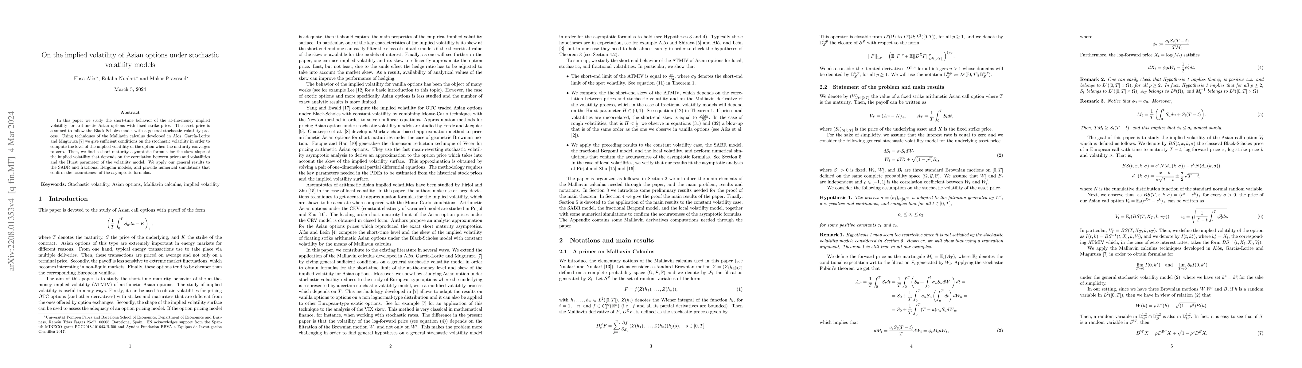 Thumbnail for On the implied volatility of Asian options under stochastic volatility
  models