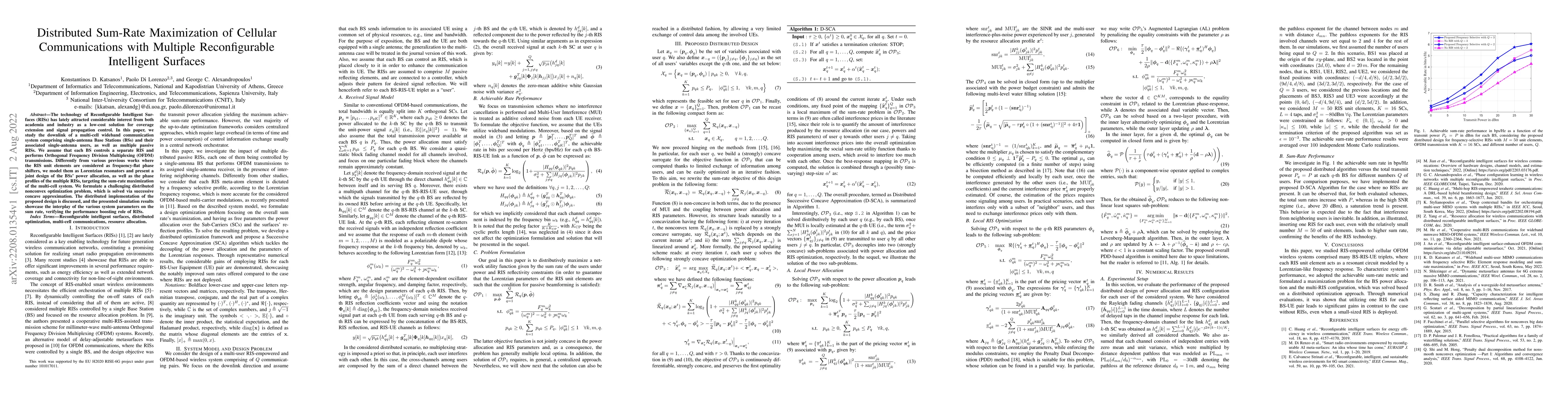 Thumbnail for Distributed Sum-Rate Maximization of Cellular Communications with
  Multiple Reconfigurable Intelligent Surfaces
