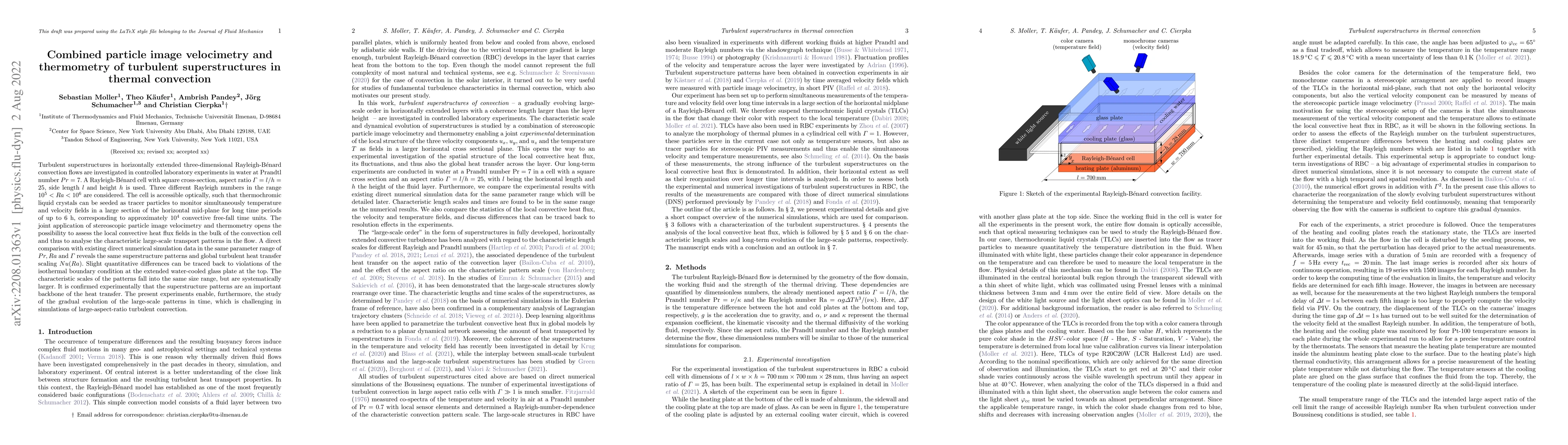 Thumbnail for Combined particle image velocimetry and thermometry of turbulent
  superstructures in thermal convection