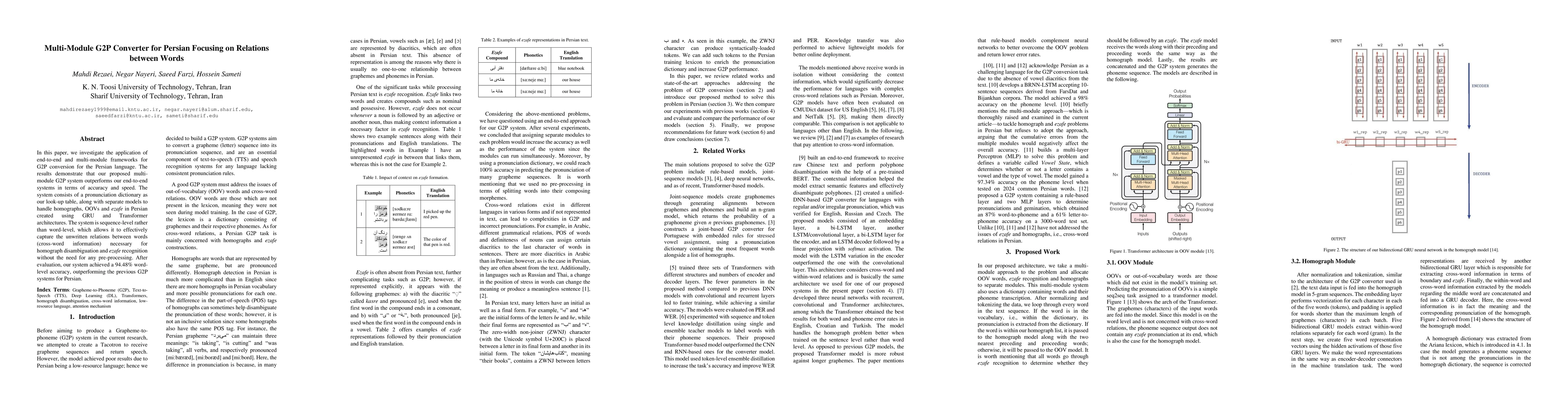 Thumbnail for Multi-Module G2P Converter for Persian Focusing on Relations between
  Words