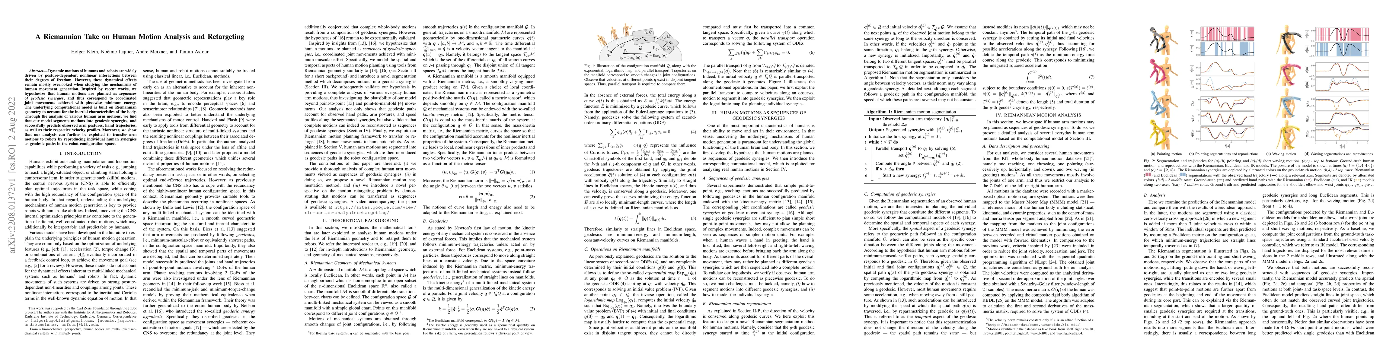 Thumbnail for A Riemannian Take on Human Motion Analysis and Retargeting